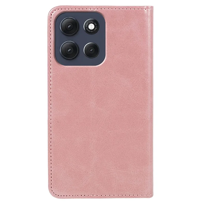 Pour Motorola Moto G86 5G Étui Couverture de téléphone en cuir PU magnétique forte Texture de veau - Or rose