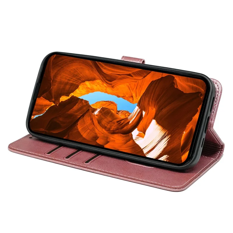 For Motorola Moto G56 5G Case Calf Texture Leather Stand Book Style Phone Cover - Rose Gold