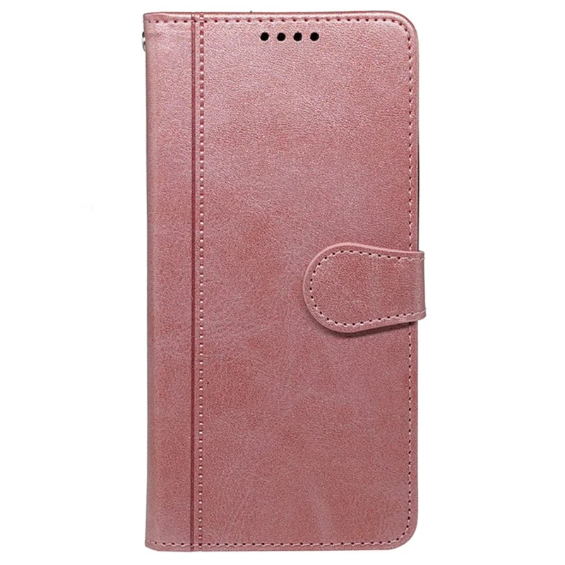 For Motorola Moto G56 5G Case Calf Texture Leather Stand Book Style Phone Cover - Rose Gold