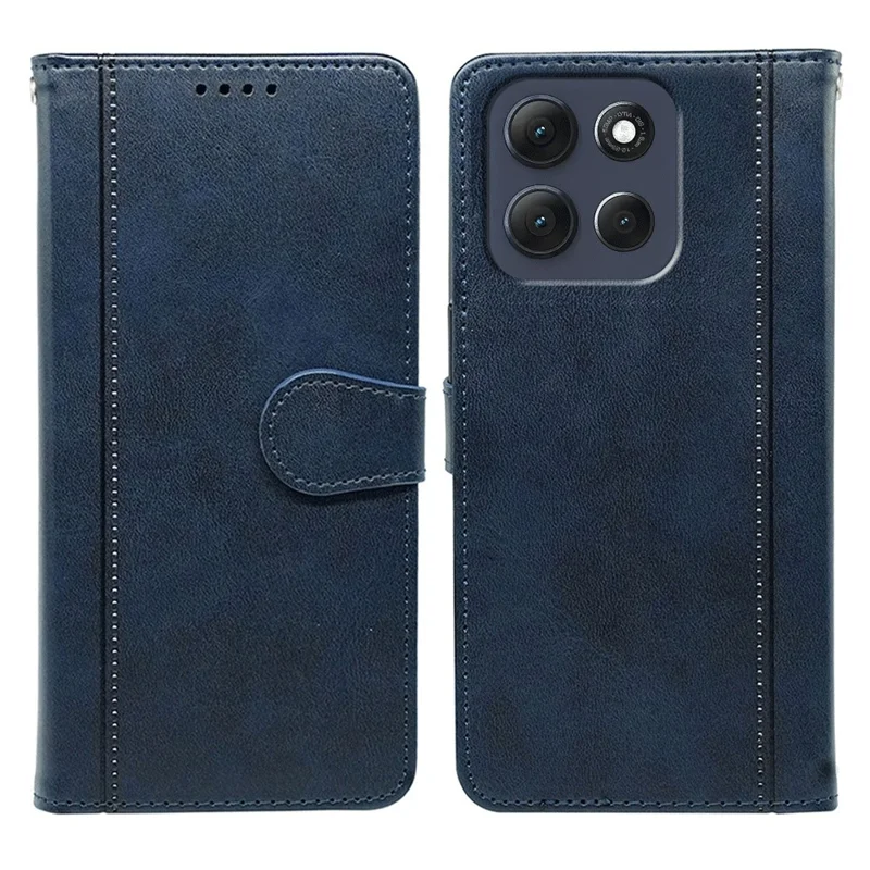 For Motorola Moto G86 5G Case Calf Texture Leather Stand Book Style Phone Cover - Blue