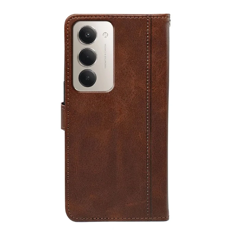 For Xiaomi 15 Case Calf Texture Leather Stand Book Style Phone Cover - Brown