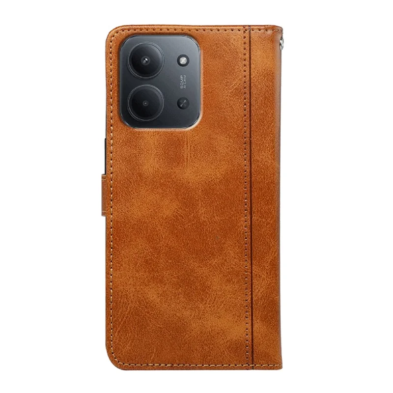 Чехол для Xiaomi Redmi 15C 4G (ЕС) (173 мм) с текстурой телячьей кожи, подставкой в стиле книжки - Желтый
