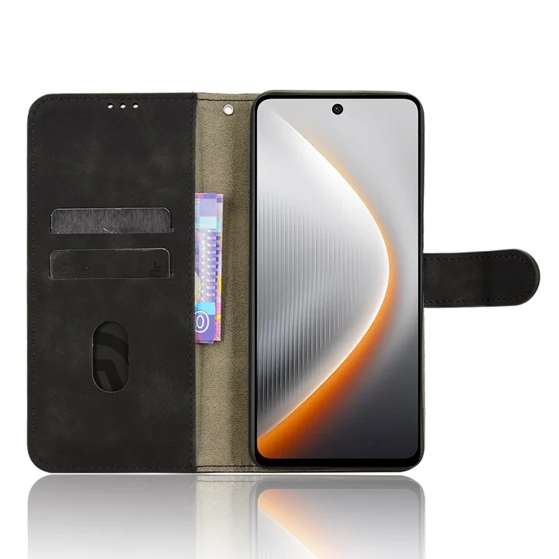 Capa de Couro para TECNO Pova 7 5G Estilo Couro com Proteção Antidrop Carteira Flip - Preto