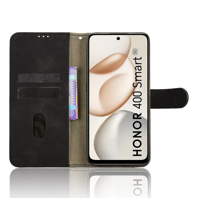 Funda de cuero inteligente For Honor 400 con sensación de piel, antideslizante, tipo cartera, con tapa - Negro