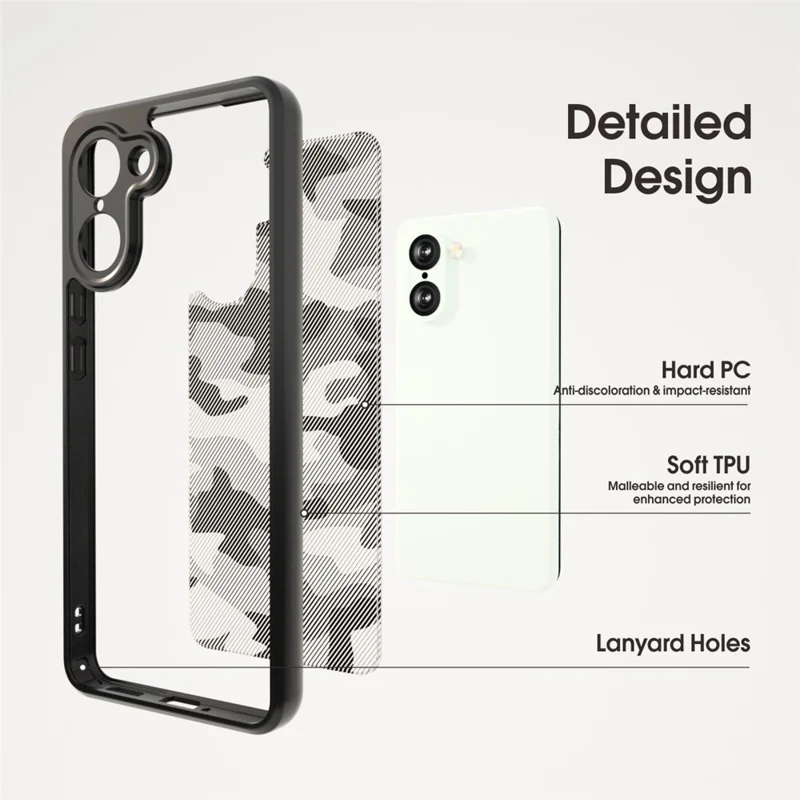IBMRS для OnePlus Ace 5 Racing 5G Чехол: Мягкий TPU-каркас, Жесткая ПК-задняя крышка, Противоударный Чехол для Телефона - Художественный Камуфляж