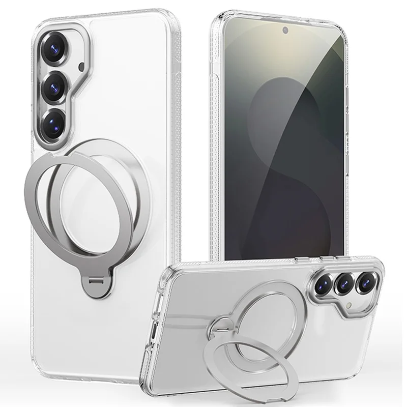 Для чехла Samsung Galaxy S25 совместимый с MagSafe ударопрочный чехол из ТПУ и ПК со стойкой - прозрачный