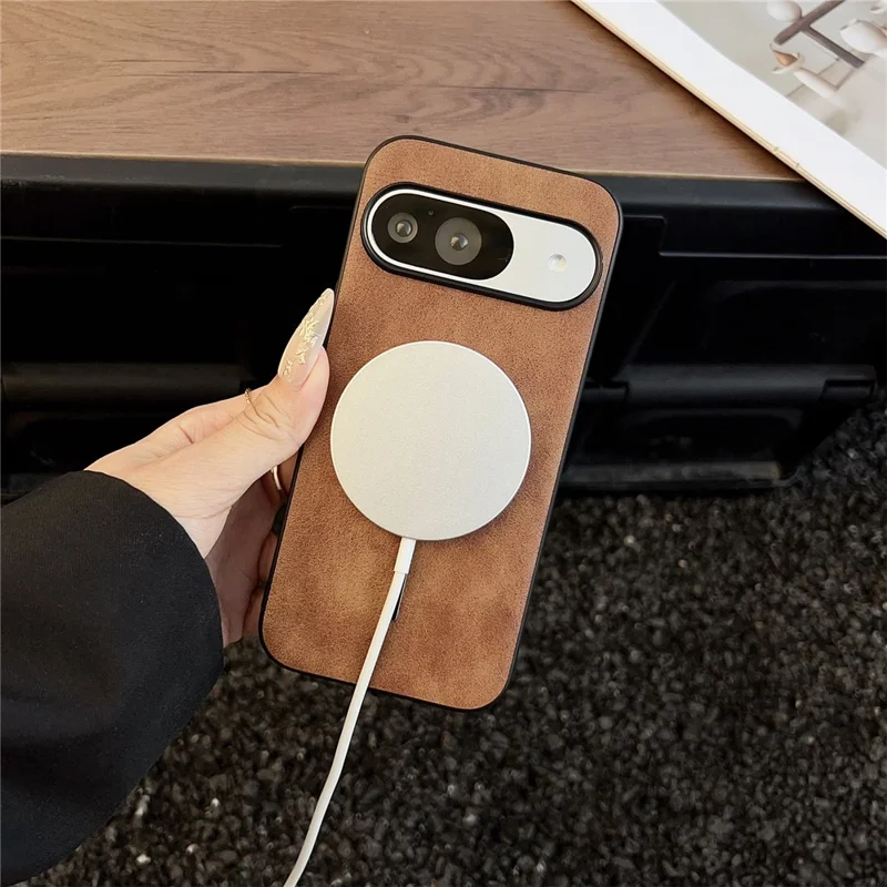 For Google Pixel 10 Pro / Pixel 10 Magnetic Case Crazy Horse Texture Leather Back Phone Cover - Blue