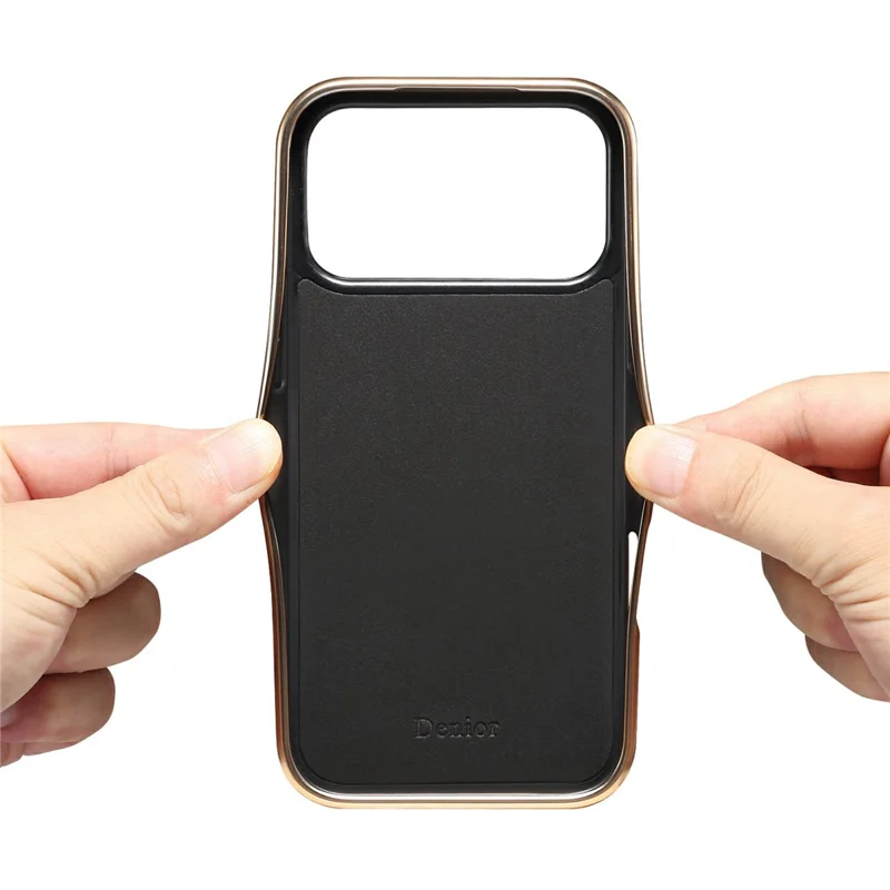 DENIOR Étui pour iPhone 17 Pro Motif imprimé Revêtement électrolytique Housse de téléphone en cuir - Bleu