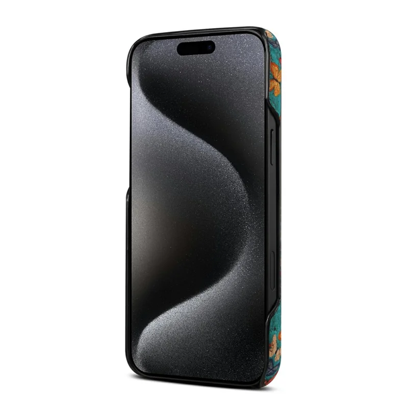 Voor iPhone 17 Pro hoesje met patroon bedrukt PU leer + PC telefoonhoes - Groen