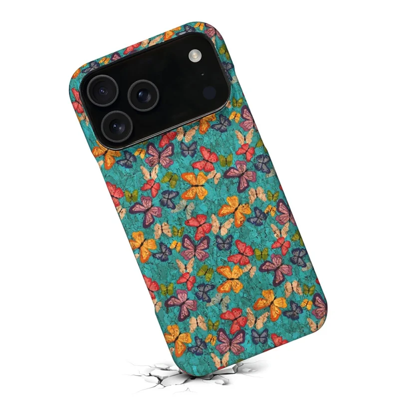 Voor iPhone 17 Pro hoesje met patroon bedrukt PU leer + PC telefoonhoes - Groen