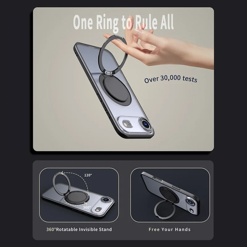 For iPhone Air Case Compatibel met MagSafe TPU + PC Standhoesje - Zwart