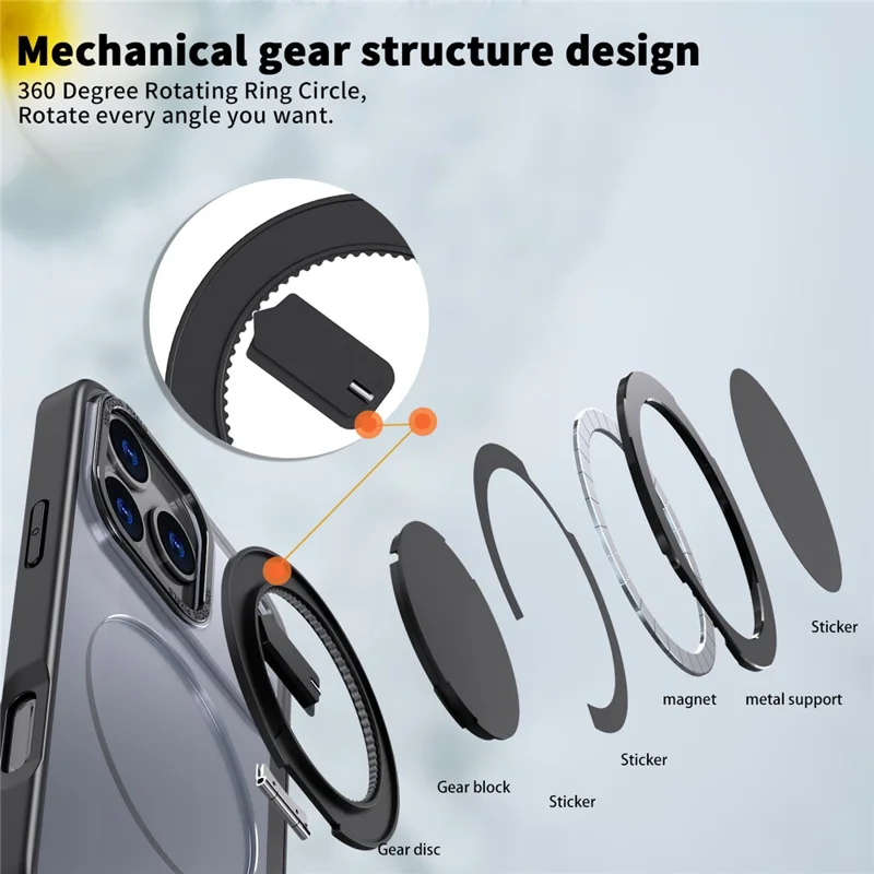 For iPhone 17 Pro Max Case Compatible with MagSafe TPU + PC Kickstand Phone Cover - Black