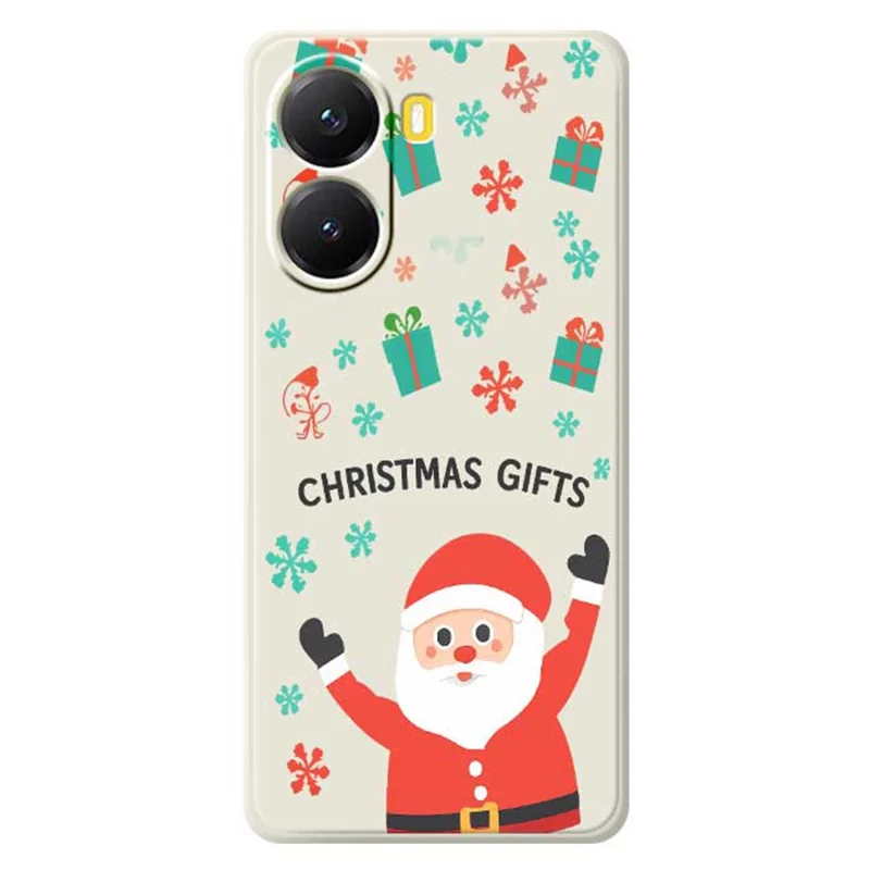 Für Xiaomi Redmi Turbo 4 5G / Poco X7 Pro 5G Hülle Weihnachtsgeschenk Muster Druck Gerade Kante TPU Handy Rückseite Schutzhülle - Beige