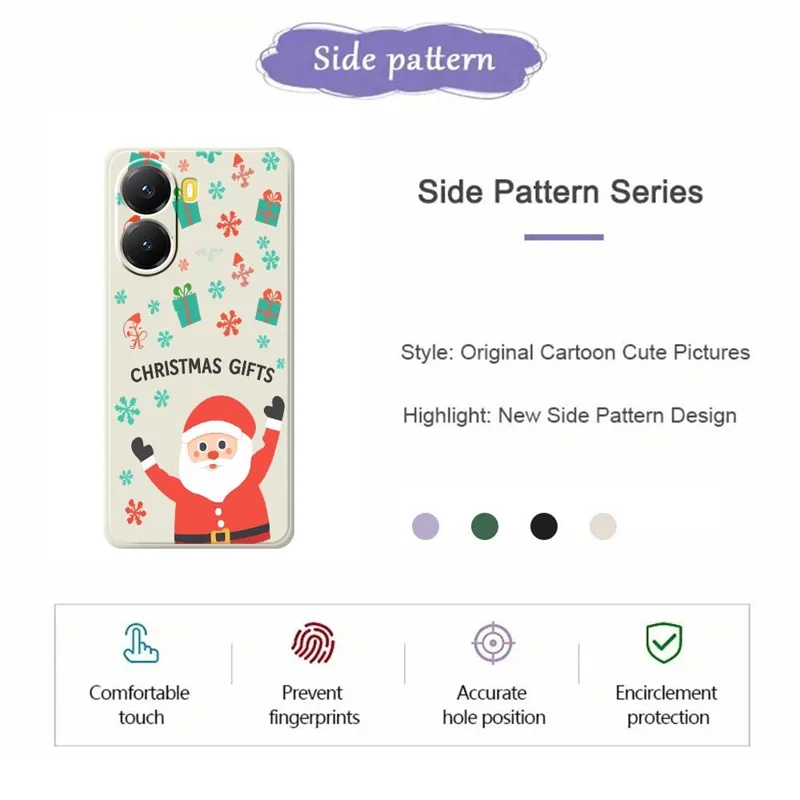 Für Xiaomi Redmi Turbo 4 5G / Poco X7 Pro 5G Hülle Weihnachtsgeschenk Muster Druck Gerade Kante TPU Handy Rückseite Schutzhülle - Beige
