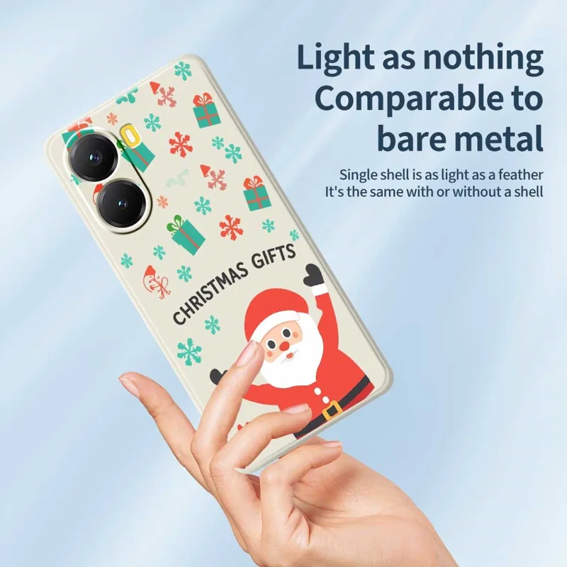 Für Xiaomi Redmi Turbo 4 5G / Poco X7 Pro 5G Hülle Weihnachtsgeschenk Muster Druck Gerade Kante TPU Handy Rückseite Schutzhülle - Beige