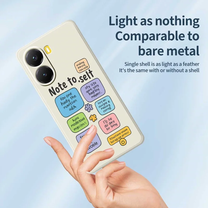 For Xiaomi Redmi Turbo 4 5G  /  Poco X7 Pro 5G Case Colored Sticky Notes Pattern Printing Straight Edge TPU Phone Back Cover - Beige