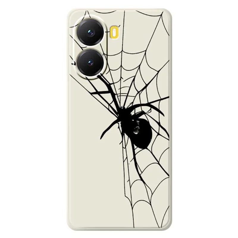Für Xiaomi Redmi Turbo 4 5G / Poco X7 Pro 5G Hülle Spinnenmusster-Druck Klare Kante TPU Handy-Rückseite - Beige