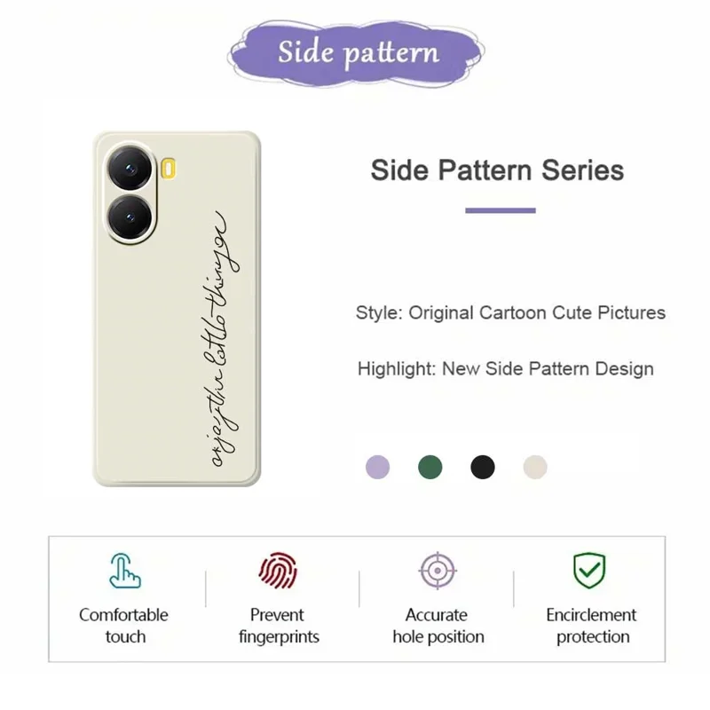 Für Xiaomi Redmi Turbo 4 5G / Poco X7 Pro 5G Hülle WordArt Muster Druck Gerade Kante TPU Handyrückseite - Beige