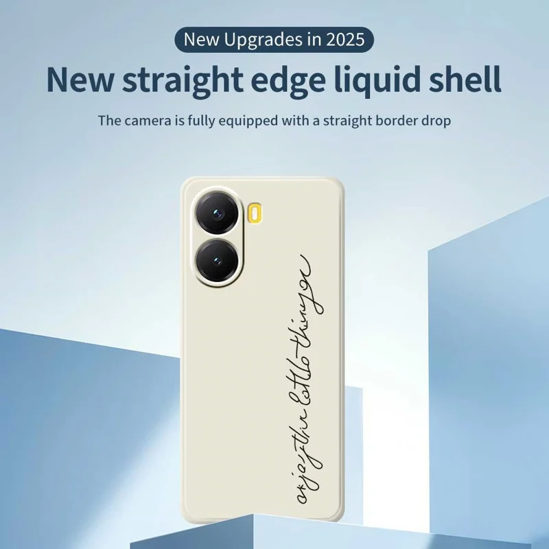 Für Xiaomi Redmi Turbo 4 5G / Poco X7 Pro 5G Hülle WordArt Muster Druck Gerade Kante TPU Handyrückseite - Beige