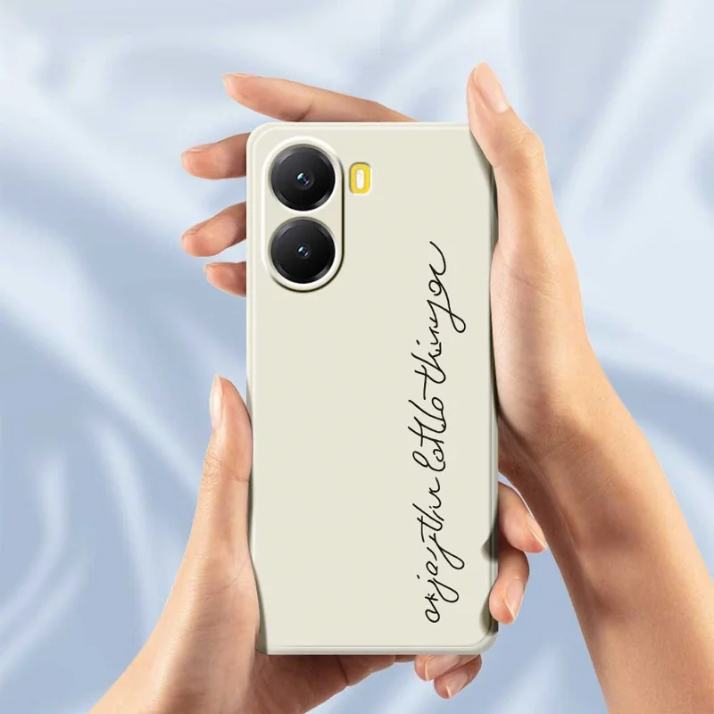 Für Xiaomi Redmi Turbo 4 5G / Poco X7 Pro 5G Hülle WordArt Muster Druck Gerade Kante TPU Handyrückseite - Beige