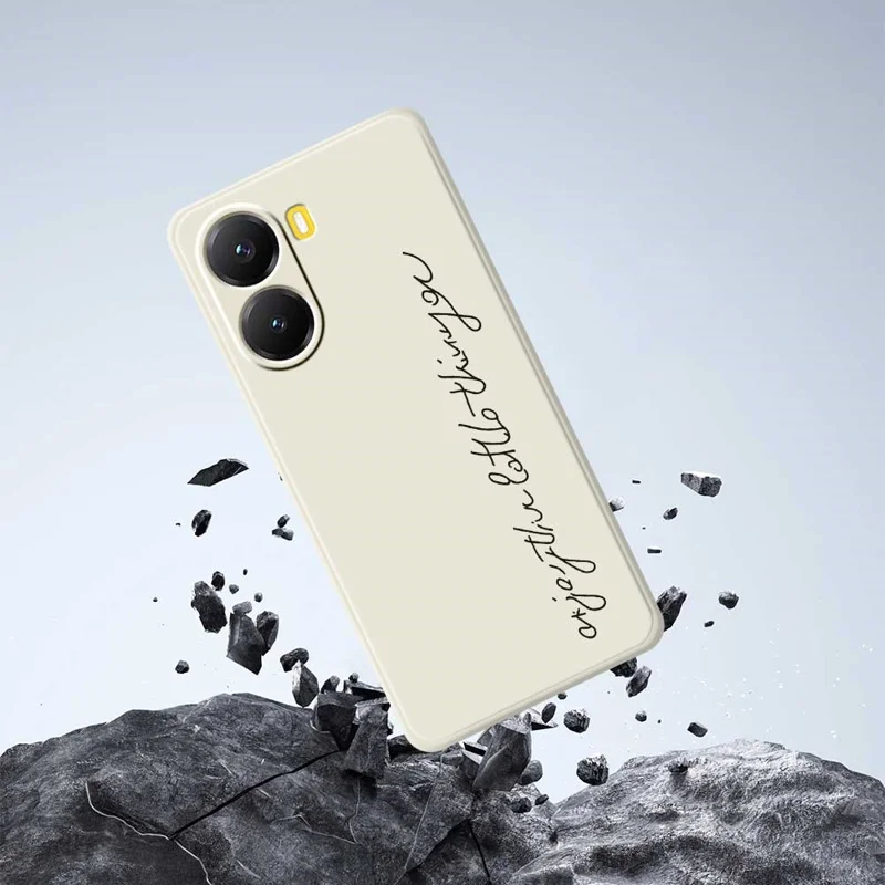 Für Xiaomi Redmi Turbo 4 5G / Poco X7 Pro 5G Hülle WordArt Muster Druck Gerade Kante TPU Handyrückseite - Beige