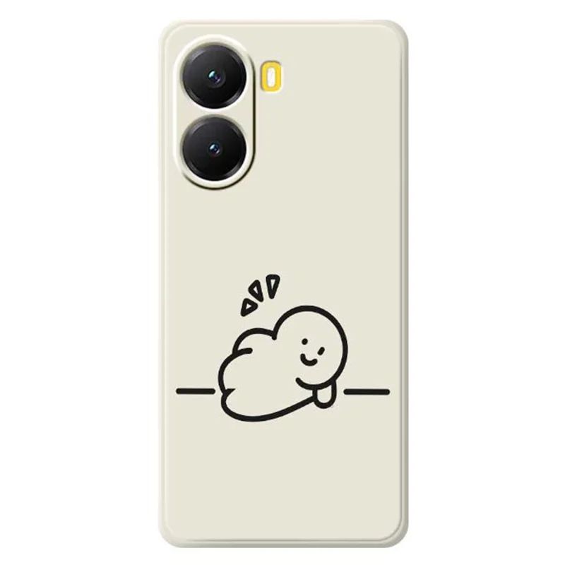 Чехол для Xiaomi Redmi Turbo 4 5G / Poco X7 Pro 5G с рисунком в виде стилизованной фигуры, с прямыми краями, задняя TPU накладка - Бежевый