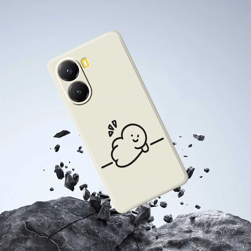 Чехол для Xiaomi Redmi Turbo 4 5G / Poco X7 Pro 5G с рисунком в виде стилизованной фигуры, с прямыми краями, задняя TPU накладка - Бежевый