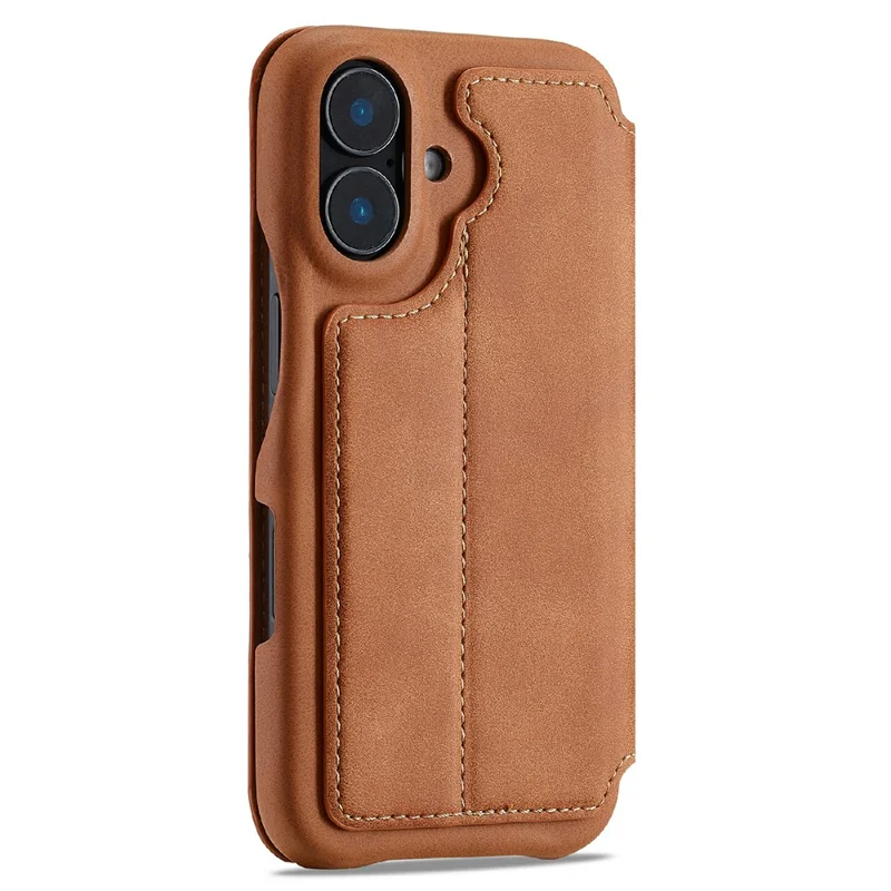 LC.IMEEKE iPhone 17 Hülle mit Kartenhalter und Ständer - Ledertasche in Braun