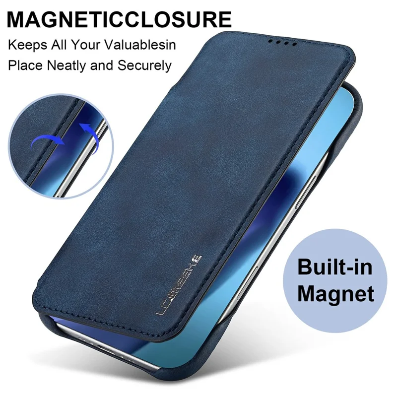 LC.IMEEKE For iPhone Air Case Card Holder Stand Leather Phone Cover - Blue