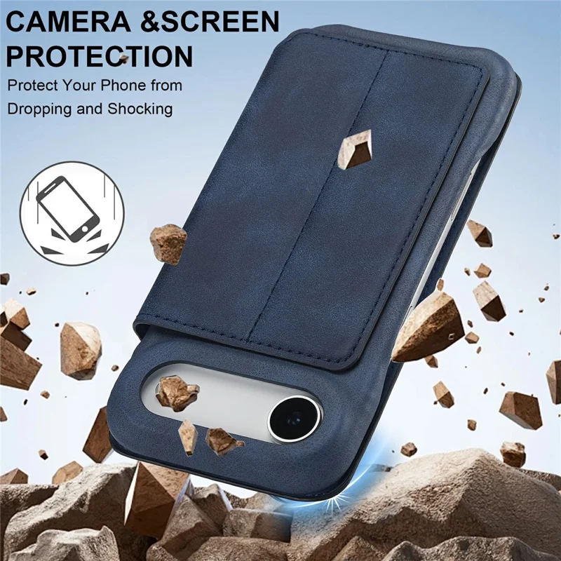 LC.IMEEKE For iPhone Air Case Card Holder Stand Leather Phone Cover - Blue