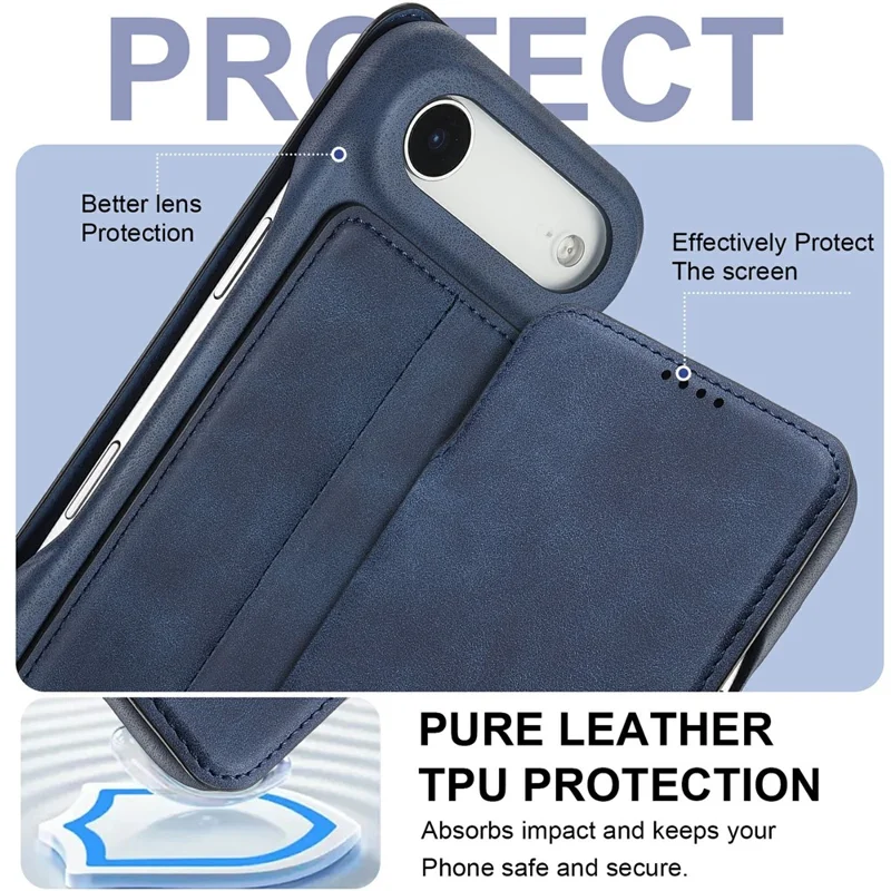 LC.IMEEKE For iPhone Air Case Card Holder Stand Leather Phone Cover - Blue