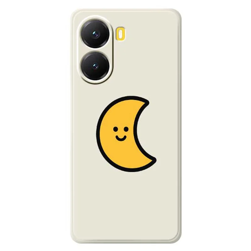 Für Xiaomi Redmi Turbo 4 5G / Poco X7 Pro 5G Hülle Gelber Mondmuster-Druck Gerade Kante TPU Handyrückseite - Beige
