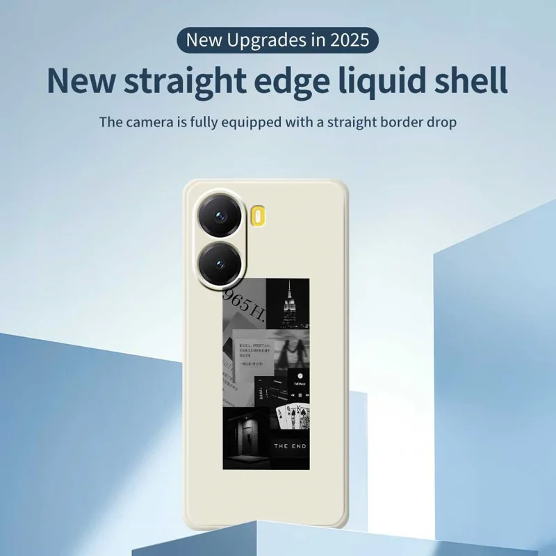 TPU-telefoonhoesje met stikselpatroon voor Xiaomi Redmi Turbo 4 5G / Poco X7 Pro 5G, rechte rand, achterkant in beige