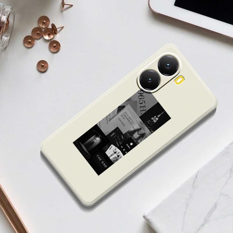 TPU-telefoonhoesje met stikselpatroon voor Xiaomi Redmi Turbo 4 5G / Poco X7 Pro 5G, rechte rand, achterkant in beige