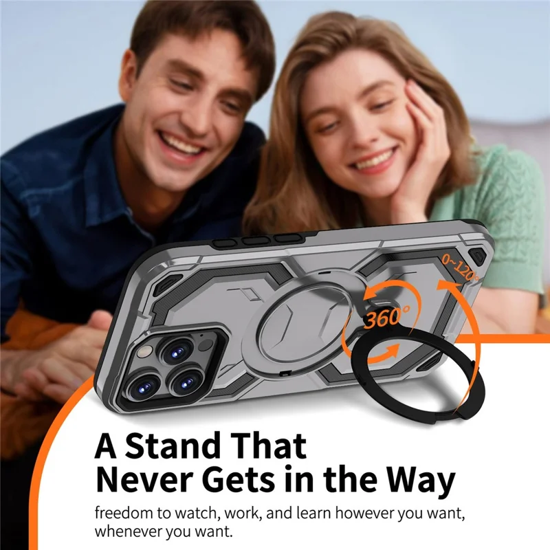 Bulk Purchasing For iPhone 12 Pro / 12 Case Rotating Kickstand TPU + PC Anti-drop Phone Cover - Pink