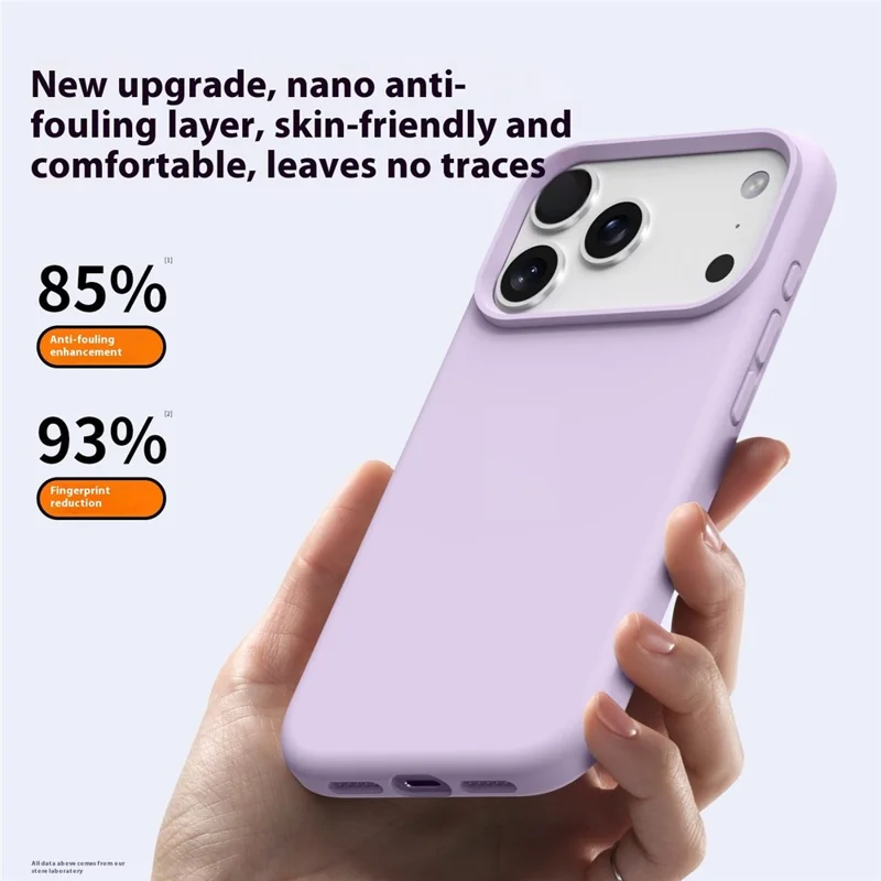Чехол для iPhone 17 Pro с мягкой микрофиброй, жидким силиконом + PC - Бобовый фиолетовый