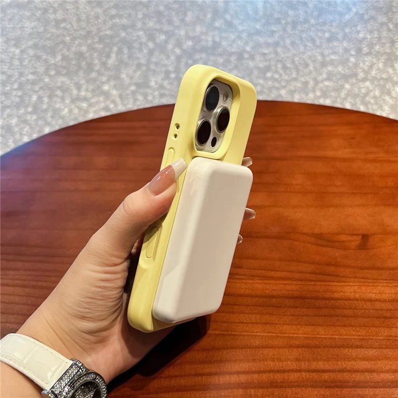 Für iPhone 16 Pro Max Hülle kompatibel mit MagSafe Flüssigsilikon + PC Kratzsicher Handyhülle - Hellgelb