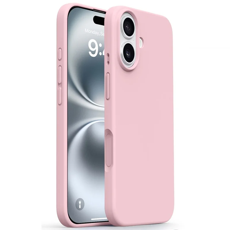 For iPhone 17 Case Soft Microfiber Lining Liquid Silicone + PC Phone Cover - Sakura Pink