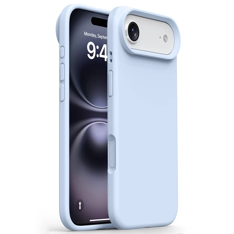 For iPhone Air Case Soft Microfiber Lining Liquid Silicone + PC Phone Cover - Cloud Blue