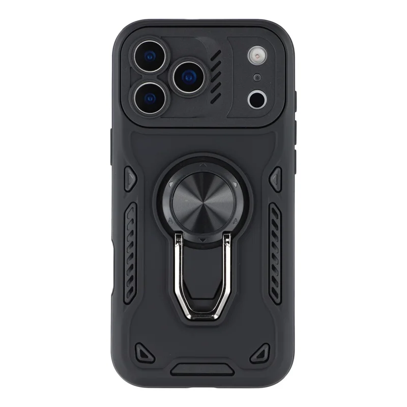 Cover per iPhone 17 Pro con Supporto Antiurto TPU + PC Posteriore Telefono - Nero