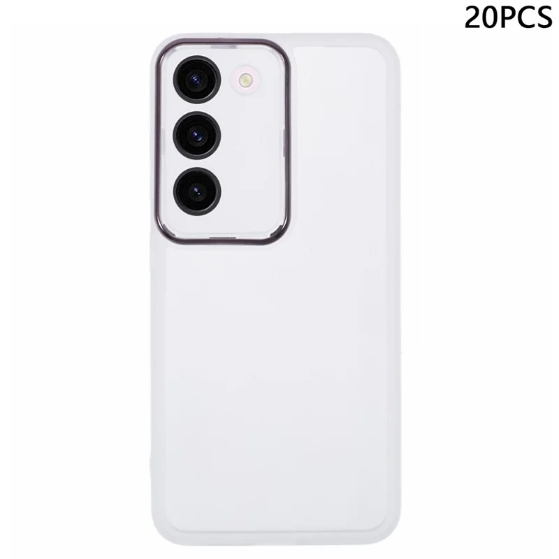 Bulk Purchasing 20Pcs For Samsung Galaxy S22 5G Case Electroplated Camera Frame TPU Phone Cover Precise Cutouts - Transparent White