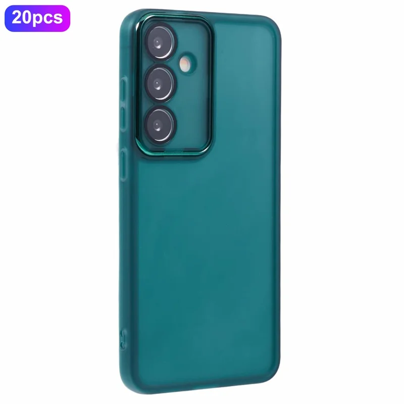 Bulk Purchasing 20Pcs For Samsung Galaxy S24 Case Electroplated Camera Frame TPU Phone Cover Precise Cutouts - Transparent Green