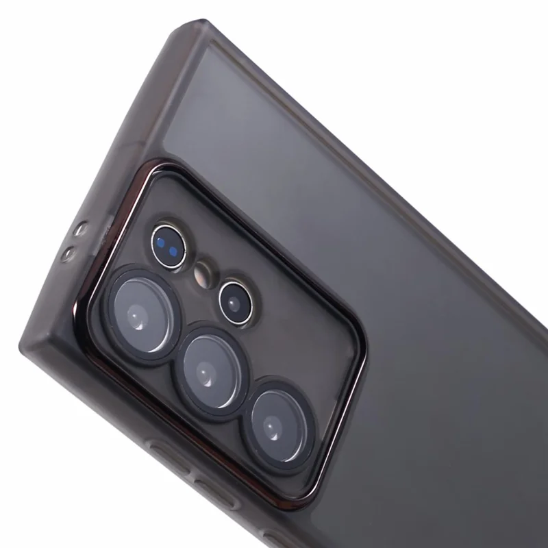 Bulk Purchasing 20Pcs For Samsung Galaxy S22 Ultra 5G Case Electroplated Camera Frame TPU Phone Cover Precise Cutouts - Transparent Black