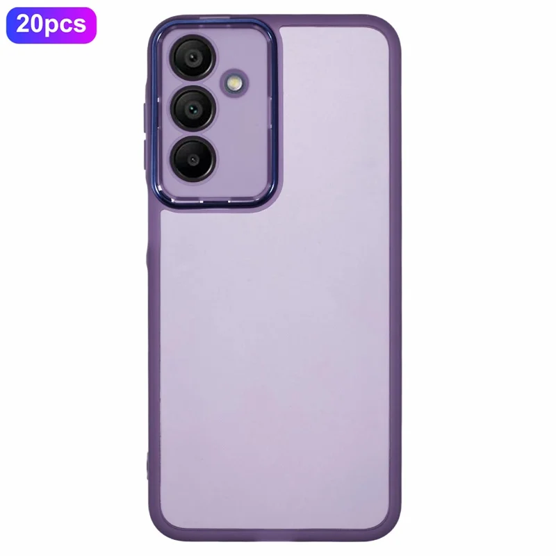 Bulk Purchasing 20Pcs For Samsung Galaxy A16 5G / A16 4G Case Electroplated Camera Frame TPU Phone Cover Precise Cutouts - Transparent Purple