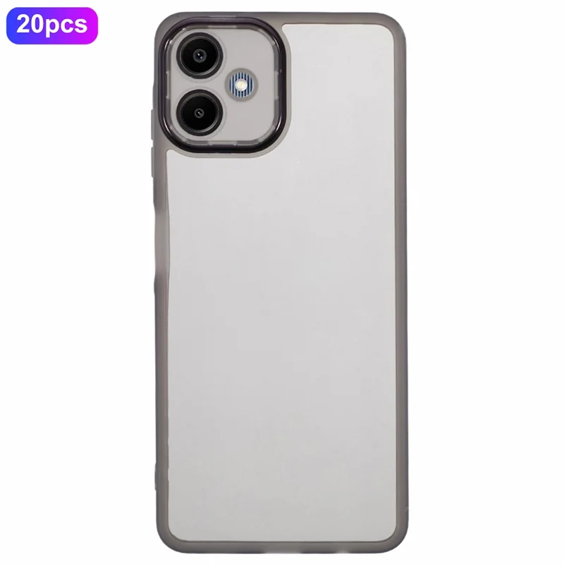 Bulk Purchasing 20Pcs For Samsung Galaxy A06 4G Case Electroplated Camera Frame TPU Phone Cover Precise Cutouts - Transparent Black