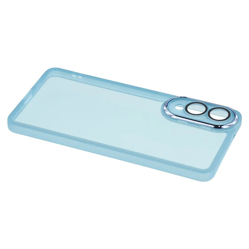 Acquisto all'ingrosso 20 pezzi per custodia Samsung Galaxy S25 Edge Cornice fotocamera placcata in metallo TPU Copertura telefonica con tagli precisi - Blu trasparente