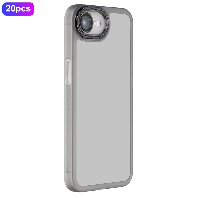 Bulk Purchasing 20Pcs For iPhone 16e Case Electroplated Camera Frame TPU Phone Cover Precise Cutouts - Transparent Black