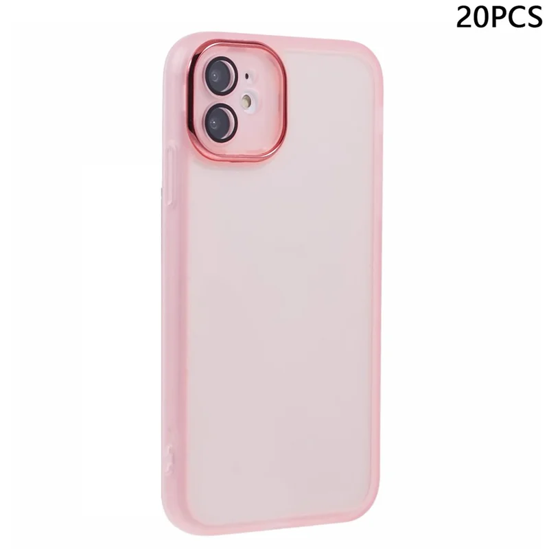 Bulk Purchasing 20Pcs For iPhone 11 Case Electroplated Camera Frame TPU Phone Cover Precise Cutouts - Transparent Pink