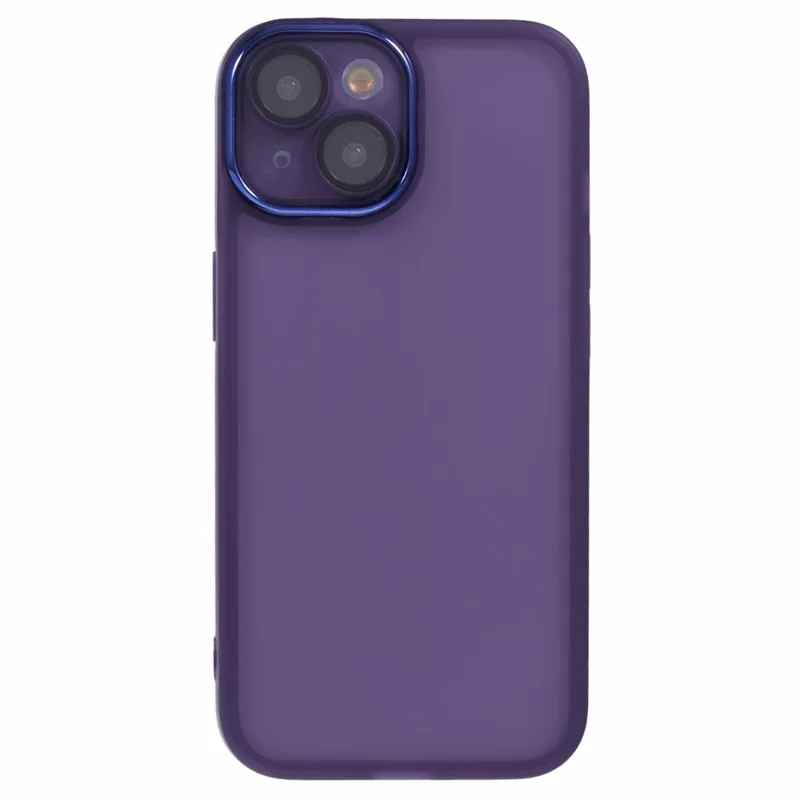 Bulk Purchasing 20Pcs For iPhone 15 Case Electroplated Camera Frame TPU Phone Cover Precise Cutouts - Transparent Purple