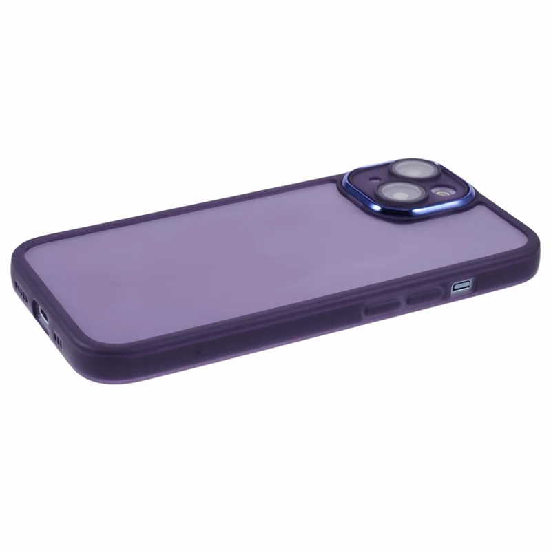 Bulk Purchasing 20Pcs For iPhone 15 Case Electroplated Camera Frame TPU Phone Cover Precise Cutouts - Transparent Purple